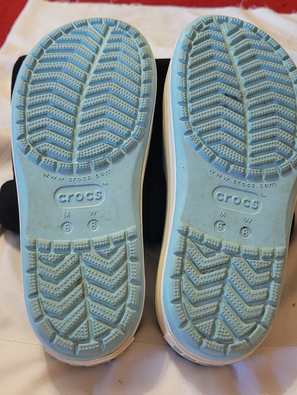 Crocs blue platform slides W8 M6 - Picture 5 of 6